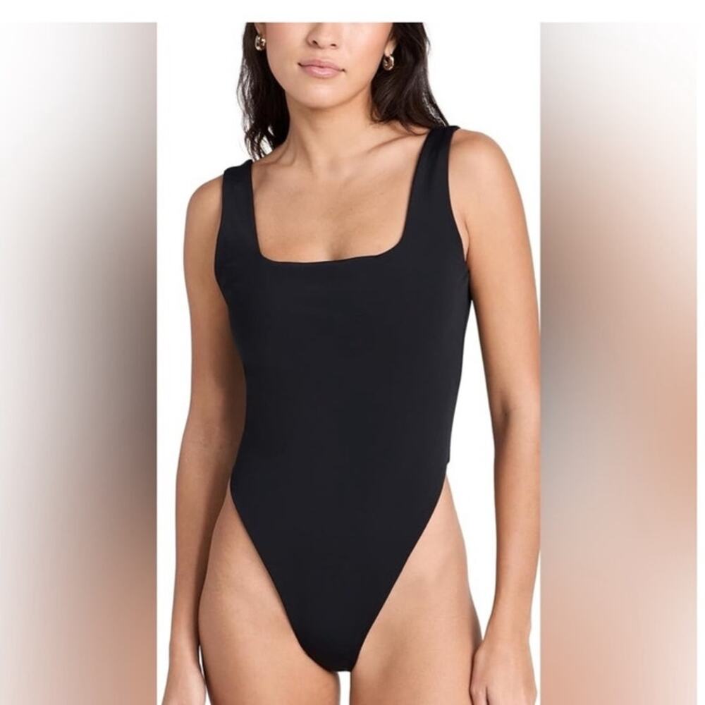 Mara Hoffman Persephone Mom Modest Minimalist One Piece Swimsuit Black XS - Picture 5 of 12